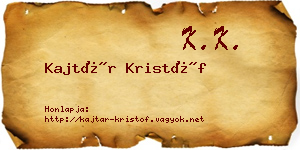 Kajtár Kristóf névjegykártya